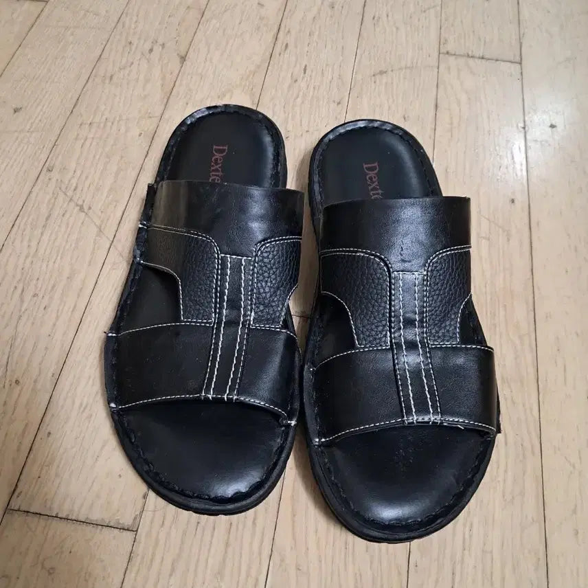 [BUNJANG] Dexter Black Leather Mules / Dexter 샌들 블랙 가죽 뮬