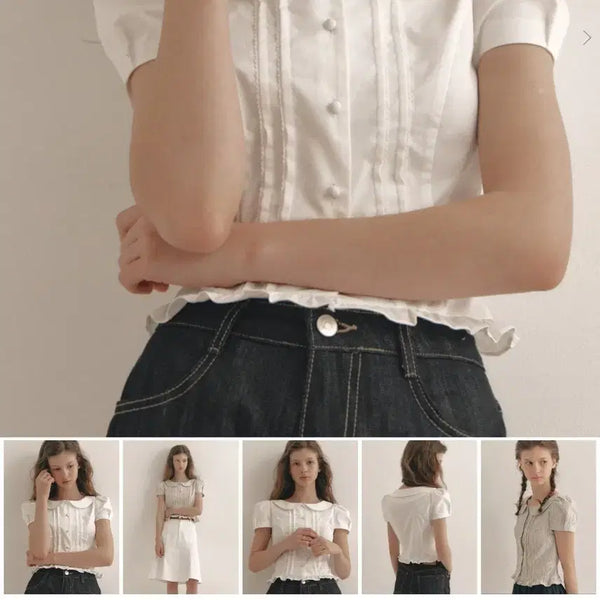 [BUNJANG] Flooom Hani Blouse White New Shirt / 플로움 하니 블라우스 화이트 새상품 셔츠