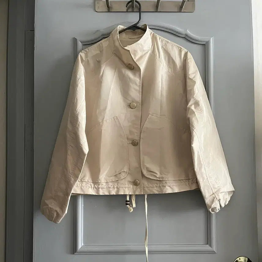 [BUNJANG] TIME 21ss High Neck Drawstring Jumper (Beige, Size F) / 21ss 타임 TIME 하이넥 드로우스트링 점퍼 F 82-94-160 사이즈
