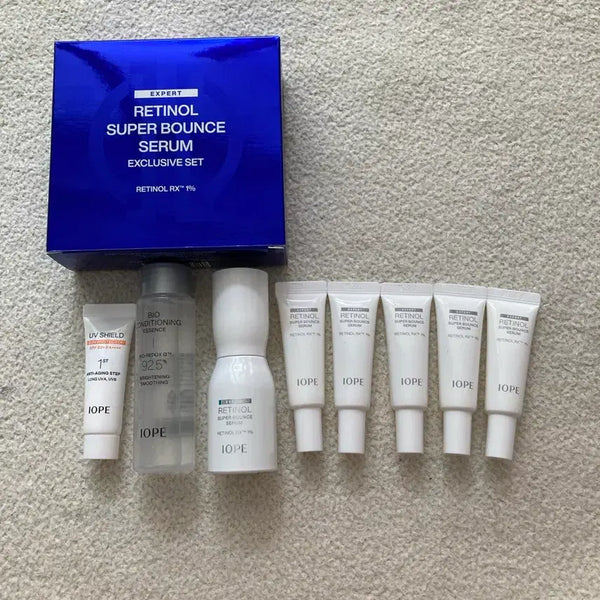 [BUNJANG] IOPE Retinol Super Bounce Serum + Essence + Sun Cream Set / 아이오페 레티놀 슈퍼바운스세럼80+에센스.선크림