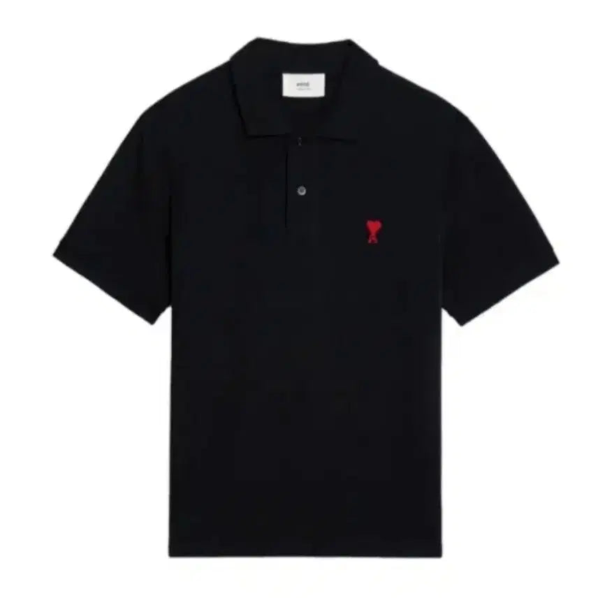 [BUNJANG] AMI Black Logo Polo T-Shirt Size S / 아미 카라티 블랙 S