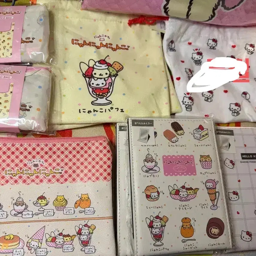 [BUNJANG] Nyangnyangnyangko Pouch/Mirror (Selectable) / 냥냥냥코 파우치/장바구니/거울(선택가능)