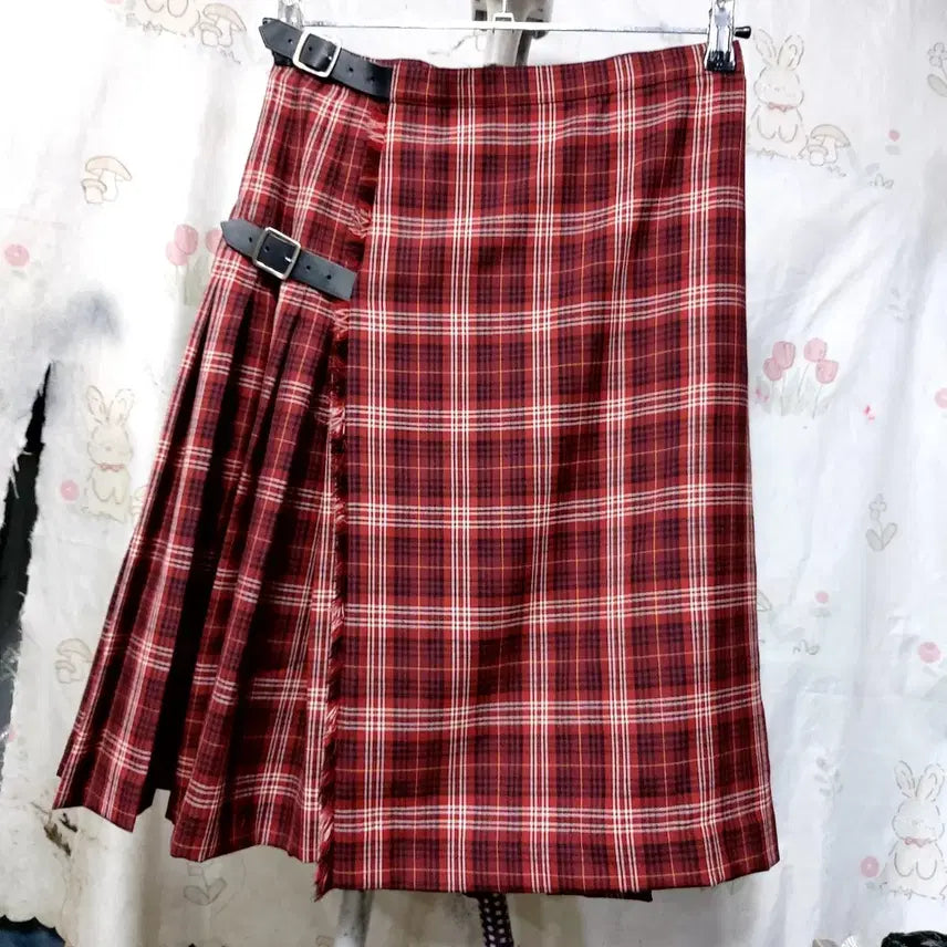 [BUNJANG] Burberry Check Nova Wool 100% Wrap Pleated Skirt / 버버리   체크노바  울100%   랩  주름치마