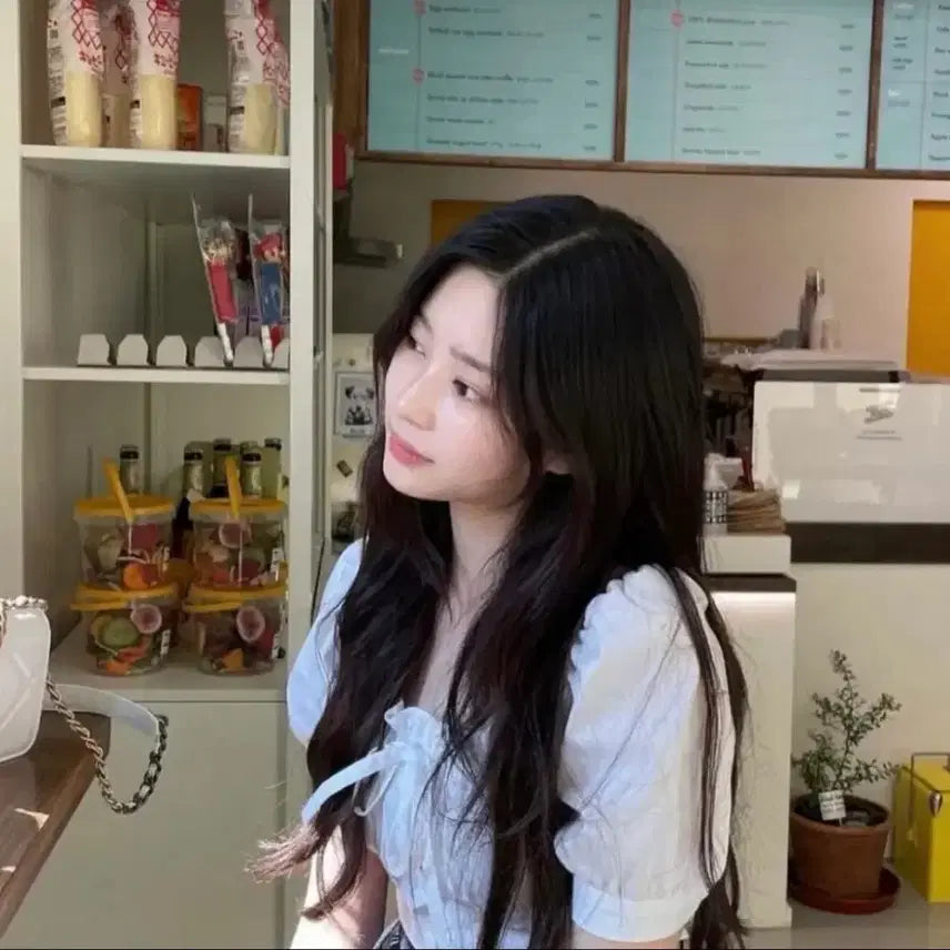 [BUNJANG] Not Your Rose Square Crop Blouse / 낫유어로즈 스퀘어 크롭 블라우스