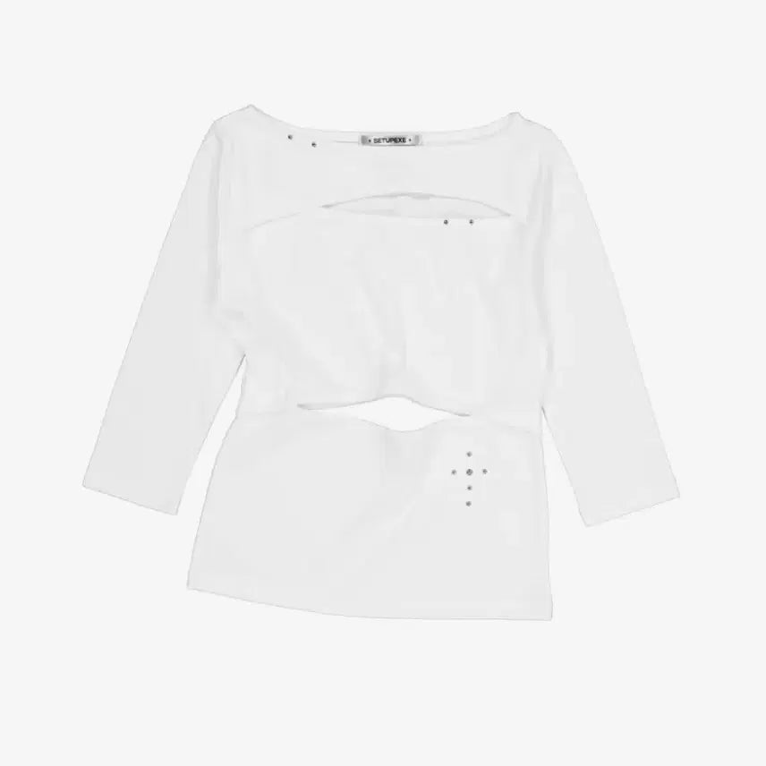 [BUNJANG] SETUP_EX DOUBLE CUT-OUT TOP WHITE / 셋업이엑스이 DOUBLE CUT-OUT TOP / WHITE