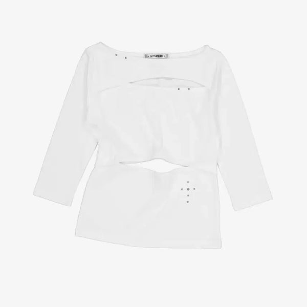 [BUNJANG] SETUP_EX DOUBLE CUT-OUT TOP WHITE / 셋업이엑스이 DOUBLE CUT-OUT TOP / WHITE