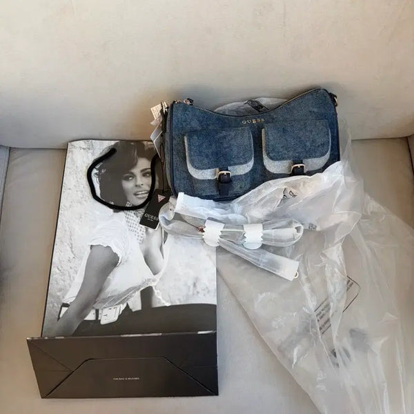 [BUNJANG] Guess Denim Shoulder Bag / 게스 데님 숄더백 (새거)