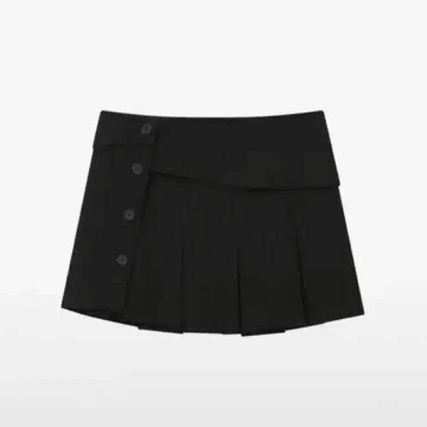 [BUNJANG] Miseki Seoul Pleated Wrap Mini Skirt Black / 미세키서울 Pleats wrap mini skirt