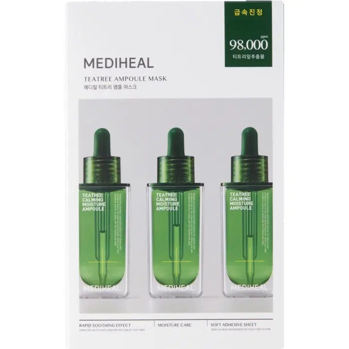 [BUNJANG] Mediheal Tea Tree Calming Ampoule Mask (10 Sheets, Sealed) / 메디힐 티트리 앰플 급속진정 마스크[새상품/올리브영/미개봉 급처]