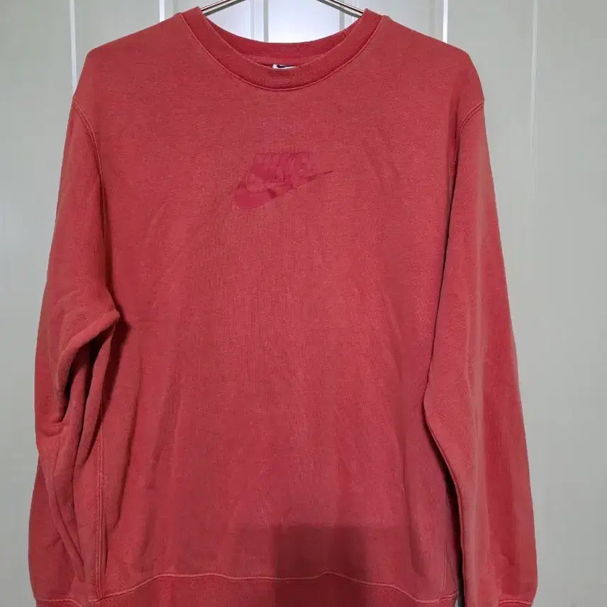 [BUNJANG] Nike Center Logo Sweatshirt Coral Pink / 나이키 센터로고 맨투맨 코랄 핑크