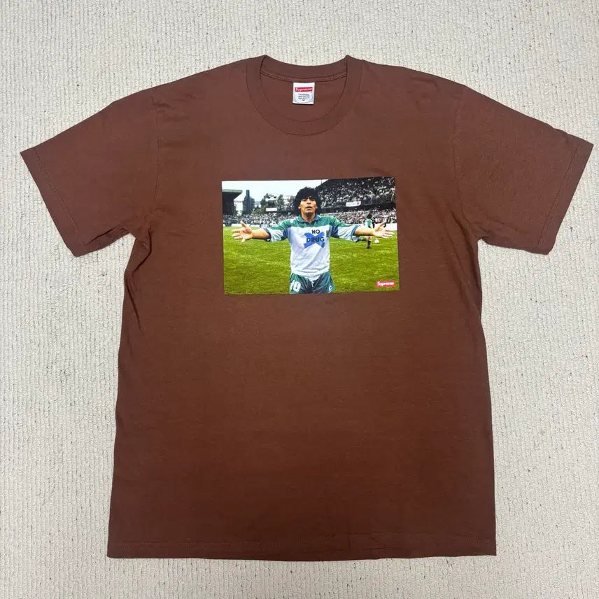 [BUNJANG] Supreme Maradona Short Sleeve T-shirt Brown / 슈프림 마라도나 반팔 티셔츠 브라운 - 24SS