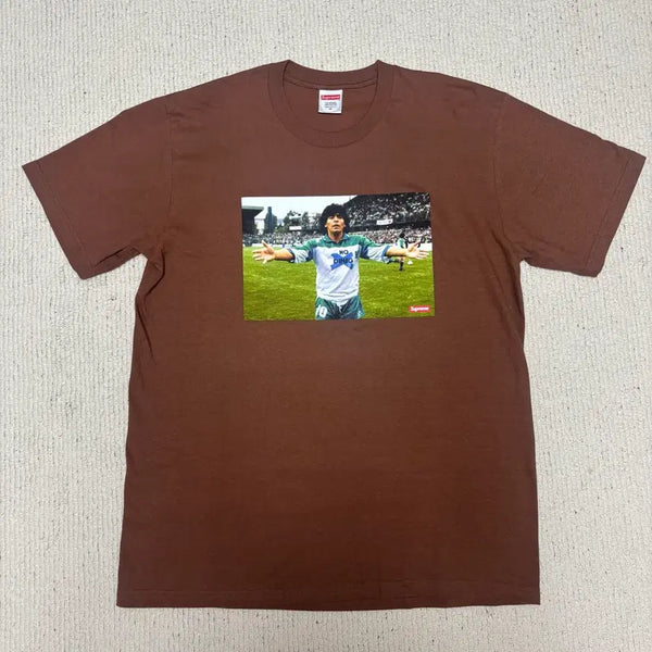 [BUNJANG] Supreme Maradona Short Sleeve T-shirt Brown / 슈프림 마라도나 반팔 티셔츠 브라운 - 24SS