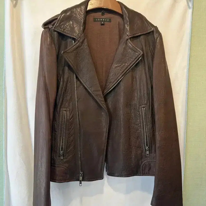 [BUNJANG] Theory Lambskin Leather Moto Jacket Size S / 사이즈S) 띠어리 양가죽 레더 모토 자켓