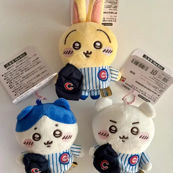 [BUNJANG] Chiikawa MLB Tokyo Series Mascot Plush Keyring Set / 치이카와 MLB 도쿄 시리즈 마스코트 인형 키링 3종 일괄