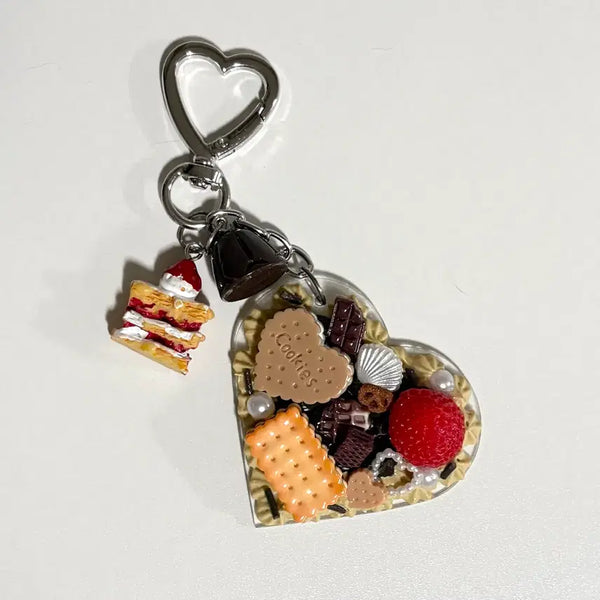 [BUNJANG] Handmade Decoden Choco Dessert Latte Gal Keyring / 핸드메이드 데코덴 초코 디저트 키링 라떼갸루