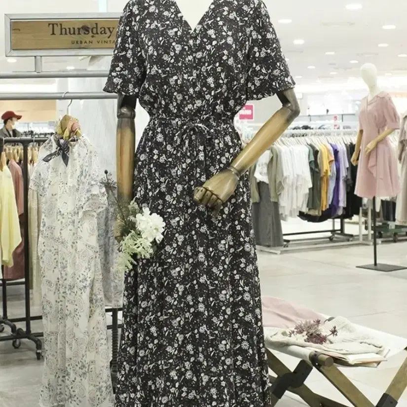 [BUNJANG] Thursday Island Floral Pattern Long Dress / 써스데이아일랜드 롱원피스