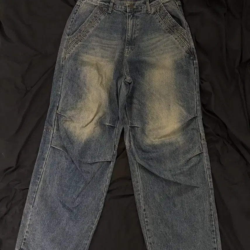 [BUNJANG] DNS R Parachute Wide Denim Pants Blue L / 디엔에스알 파라슈트 와이드 데님팬츠 블루 L