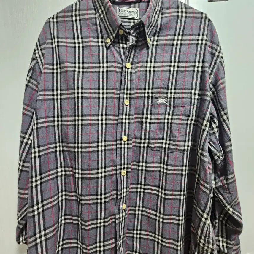 [BUNJANG] Burberry Check Shirt Grey L / 버버리 체크셔츠 그레이 L