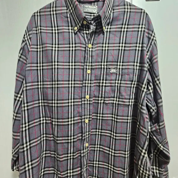 [BUNJANG] Burberry Check Shirt Grey L / 버버리 체크셔츠 그레이 L