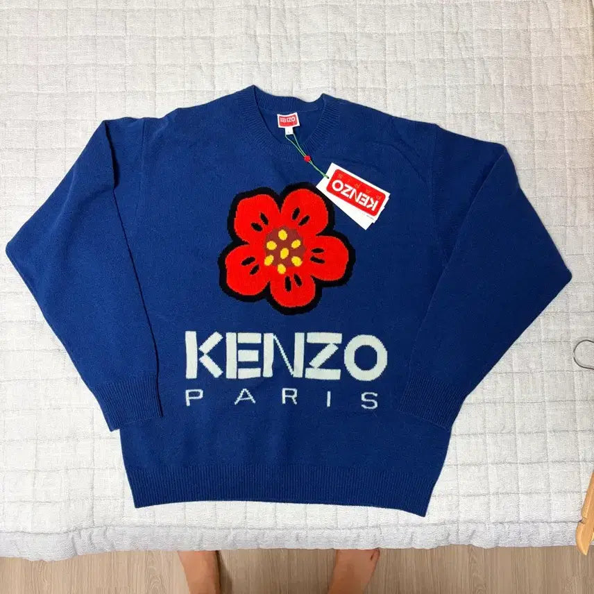 [BUNJANG] Kenzo Boke Flower Knit Blue L / 겐조 보케 플라워 니트 L 블루