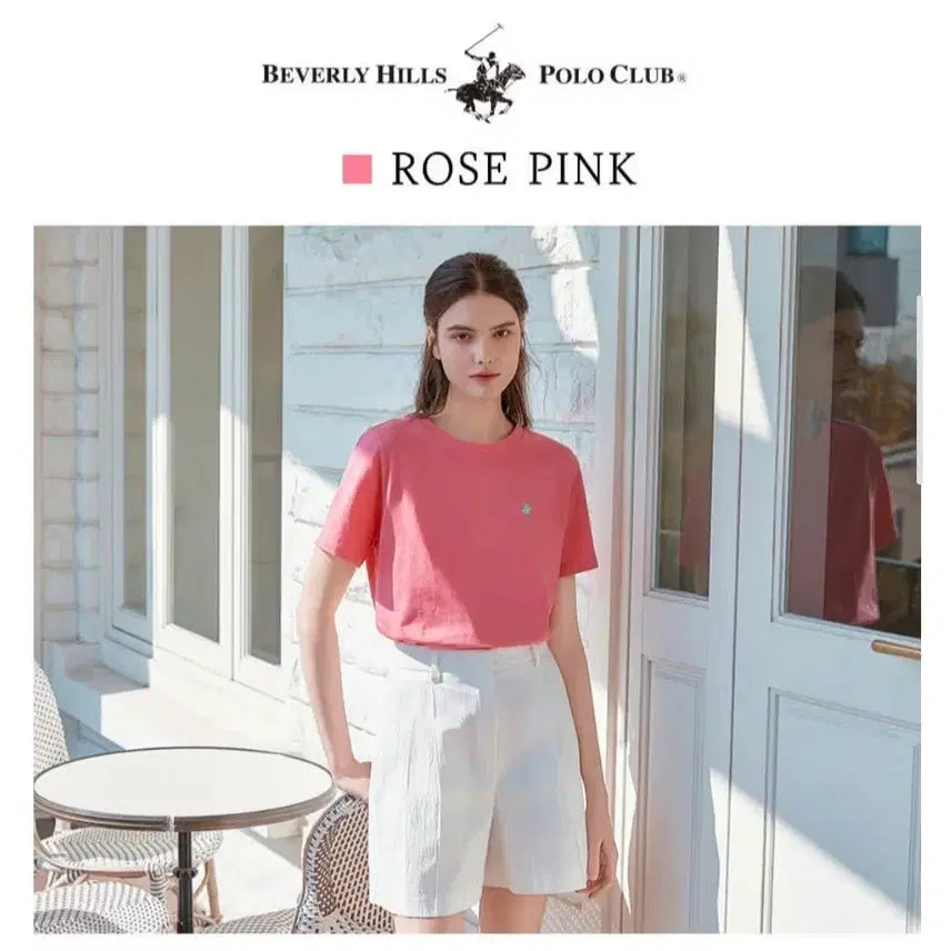 [BUNJANG] Beverly Hills Polo Club Rose Pink T-Shirt / 비버리힐즈 폴로클럽 로즈핑크 티셔츠