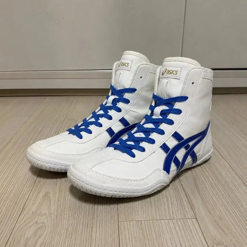 [BUNJANG] ASICS Boxing/Wrestling Shoes White Blue Size 265 / 아식스 복싱화/레슬링화 화이트 블루 265