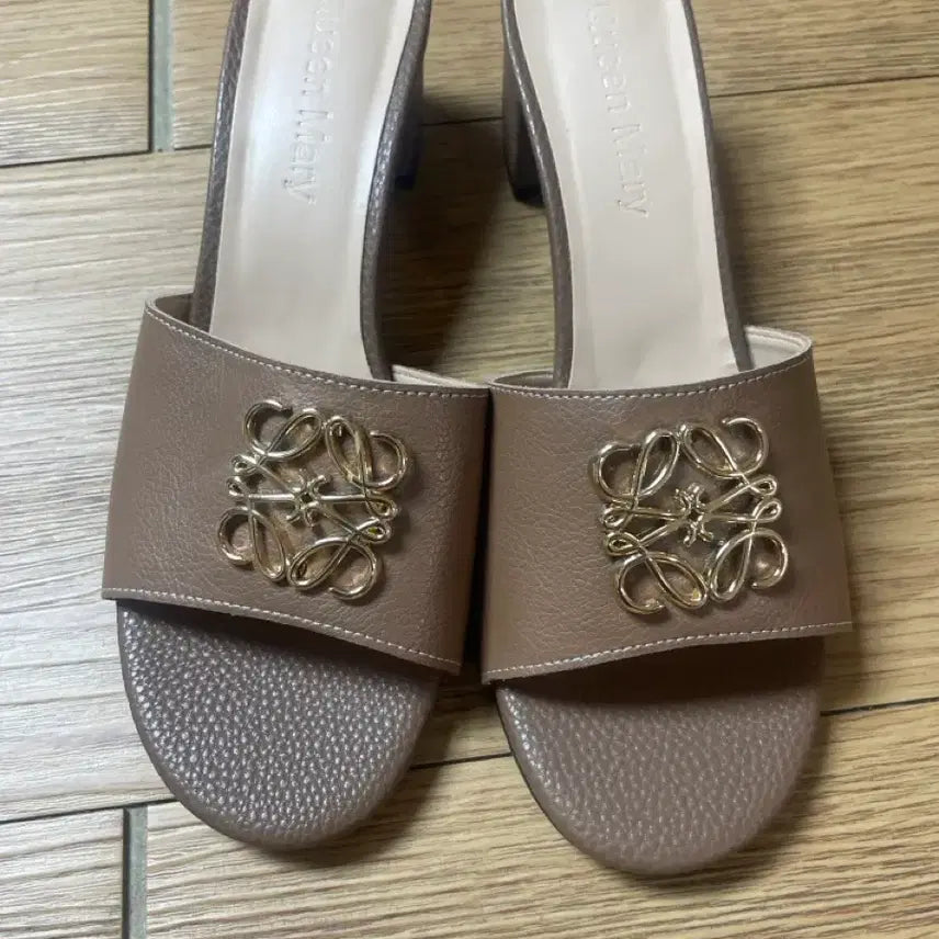 [BUNJANG] Leather Slippers 250mm / 브라운 물 슬리퍼250