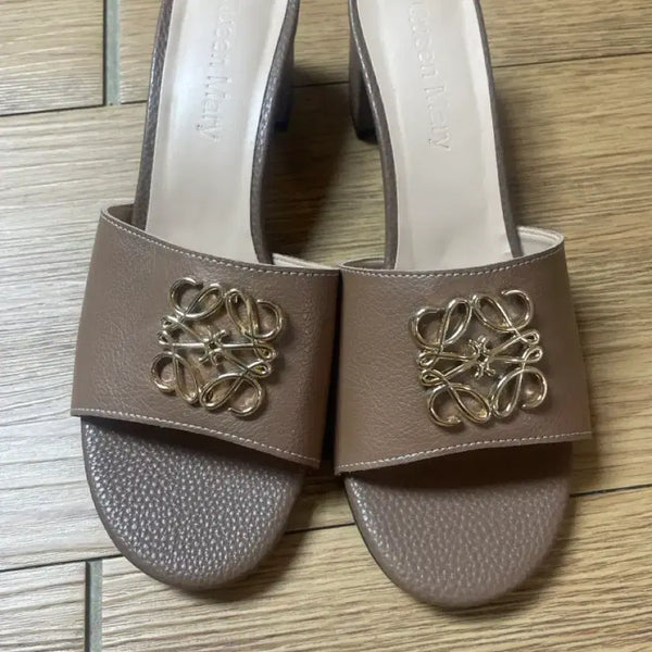 [BUNJANG] Leather Slippers 250mm / 브라운 물 슬리퍼250