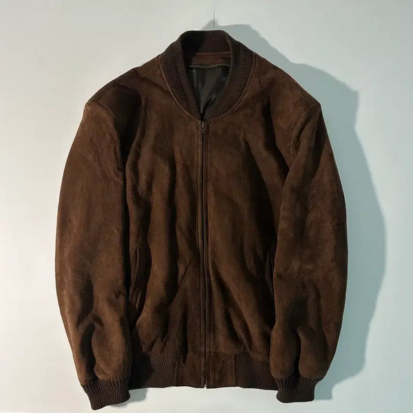 [BUNJANG] Vintage Suede Cowhide Blouson Jacket / 빈티지 스웨이드 소가죽 블루종 자켓