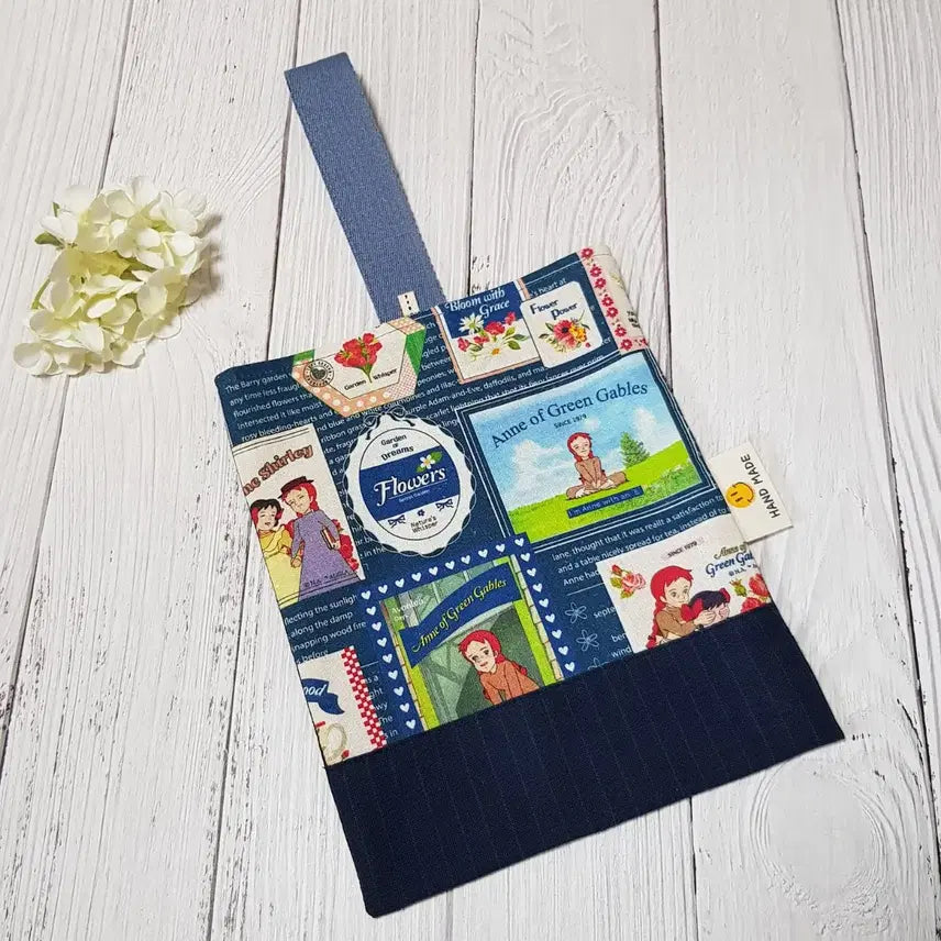 [BUNJANG] Handmade Anne of Green Gables Fabric One-Handle Eco Bag (Navy) / {핸드메이드} 빨강머리앤 원단 원핸들 에코백 (네이비)