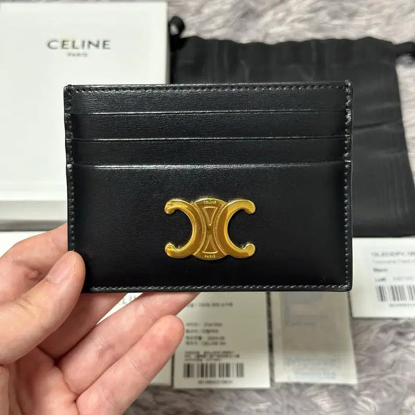 [BUNJANG] Celine Triomphe Card Holder Black Leather / [풀구성] 셀린느 트리옹프 카드지갑 블랙