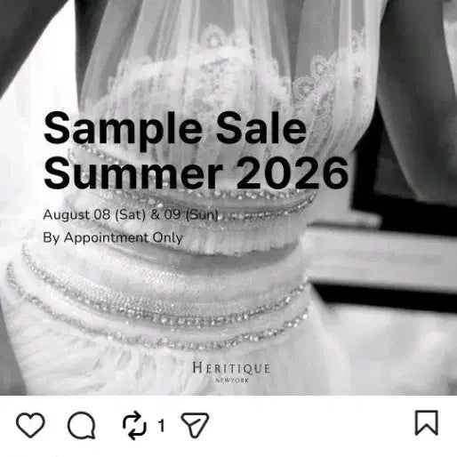 [BUNJANG] Hertique New York Sample Sale Ticket / 헤리티크뉴욕 샘플세일 양도(8/9)