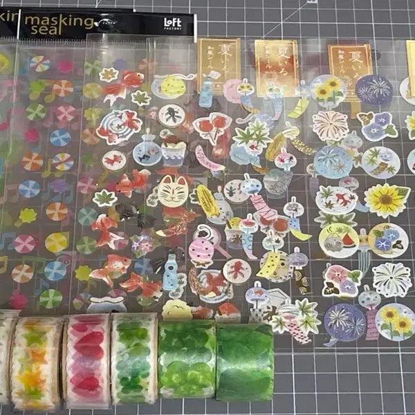 [BUNJANG] Mind Wave Masking Seal Sticker & Masking Tape Set / 마인드웨이브 마스킹씰 스티커 액티브코퍼레이션 치기롤 마테