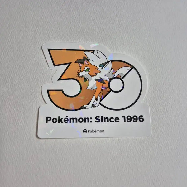 [BUNJANG] Pokemon 30th Anniversary Sticker Set featuring Lycanroc Dusk & 2 Random Stickers / 포켓몬 30주년 스티커 루가루암 황혼 +a 판매