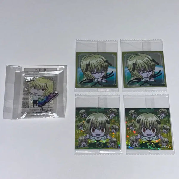 [BUNJANG] Hunter x Hunter Chrollo Mini Acrylic Stand & We Have Soda Seal Sticker Bundle Set / 헌터x헌터 샤와푸흐 미니 아크릴 스탠드 웨하스 씰 스티커 미개봉 일괄