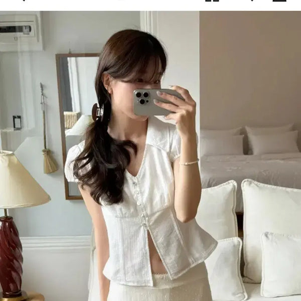 [BUNJANG] Hane Poege Puff Blouse M Size / 하네 포에지 퍼프 블라우스