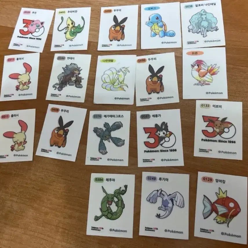 [BUNJANG] Pokemon Stickers 18 Pieces / 포켓몬 띠부씰 18장