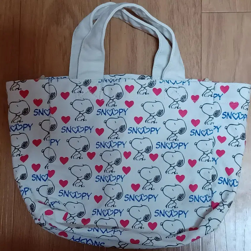 [BUNJANG] Snoopy Heart Tower Mini Tote Bag / Eco Bag / [반값택배비 포함] 스누피 하트 타워 미니 토트백 / 에코백