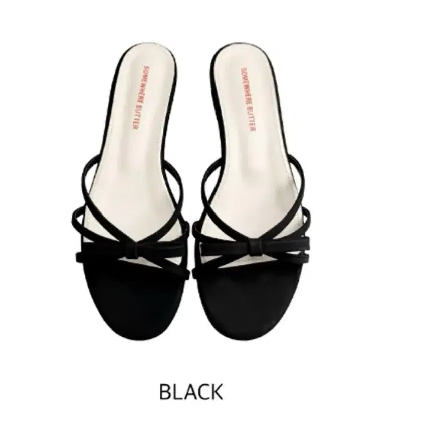 [BUNJANG] Somewhere Better Sally Ribbon Mule - Black / 썸웨어버터 Sally Ribbon Mule