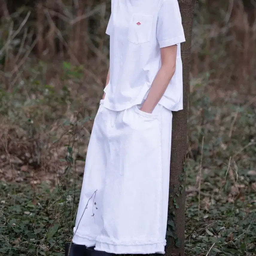 [BUNJANG] Eunoia Danton Shirring Short-Sleeve T-Shirt / 유노이아 Danton 셔링 반팔 티셔츠