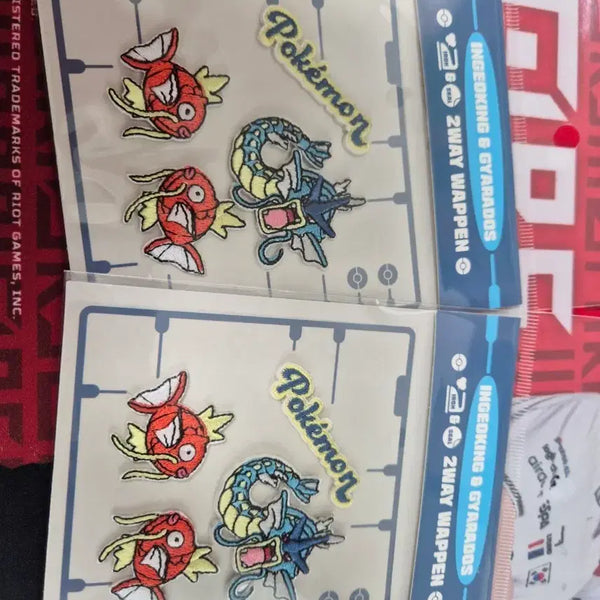 [BUNJANG] Pokemon Magikarp & Gyarados 2-Way Wappen 3-Piece Set / 포켓몬 잉어킹 & 갸라도스 2WAY 와펜 3종 세트