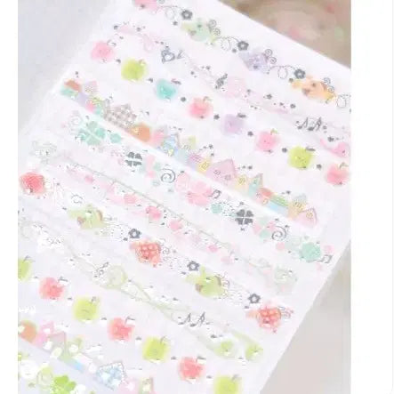[BUNJANG] Pearly Button Breeze Silver Line Kiss Cut Sticker / 펄리버튼 브리즈 실버라인 키스컷