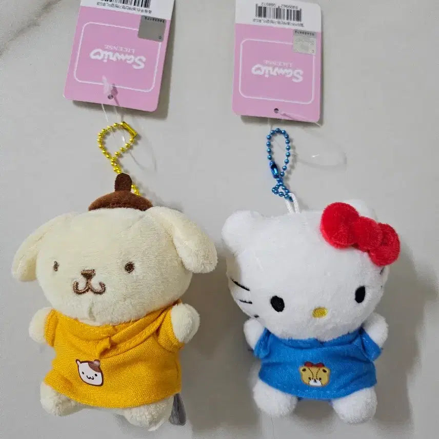 [BUNJANG] Sanrio Pompompurin & Hello Kitty Hoodie Keychain Bundle Set / (새상품/일괄가) 산리오 후드티 입은 폼폼푸린 키티 키링