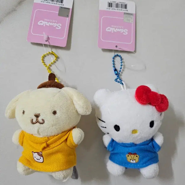 [BUNJANG] Sanrio Pompompurin & Hello Kitty Hoodie Keychain Bundle Set / (새상품/일괄가) 산리오 후드티 입은 폼폼푸린 키티 키링