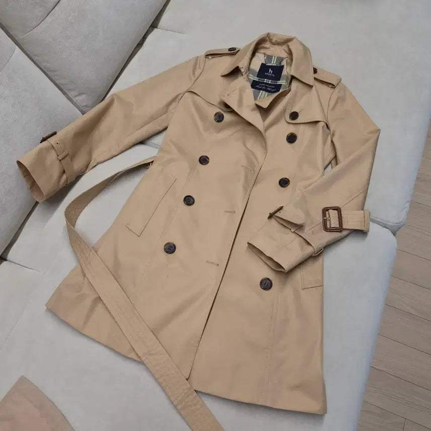 [BUNJANG] HAZZYS Double Half Trench Coat Beige / HAZZYS 헤지스 더블 하프 트렌치코트 HSCO5BC22