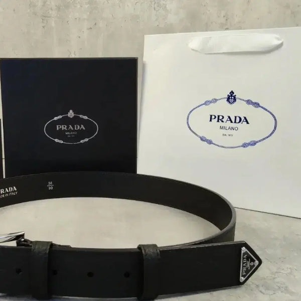 [BUNJANG] Prada Leather Belt Black Size 90 / 프라다 벨트 90