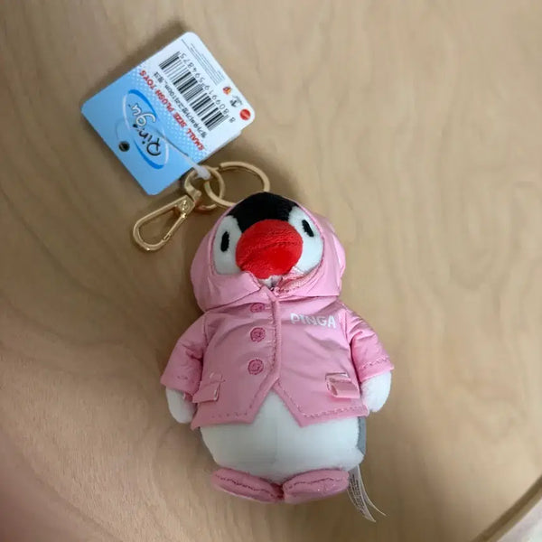 [BUNJANG] Pingu Pink Raincoat Keyring / 핑크 우비 핑구 키링