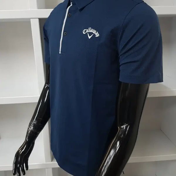[BUNJANG] C-way Men's Quick Dry Collar T-Shirt Navy / 골프 퀵드라이 카라티 네이비 세일!