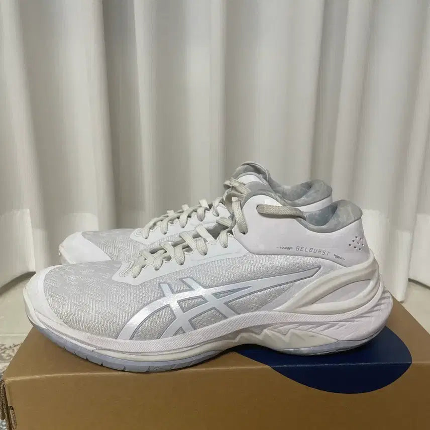[BUNJANG] Asics Gelburst 28 White Grey Blue Basketball Shoes / 아식스 젤버스트 28 화이트 그레이 블루