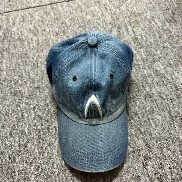 [BUNJANG] Arkham Washed Denim Ball Cap Blue / 아캄 워시드 데님 볼캡 블루